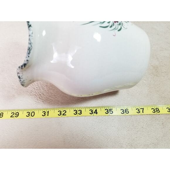 Casey Art Pottery Pitcher Heart Wreath 7" Hand Painted Made in USA Vintage - Picture 13 of 14